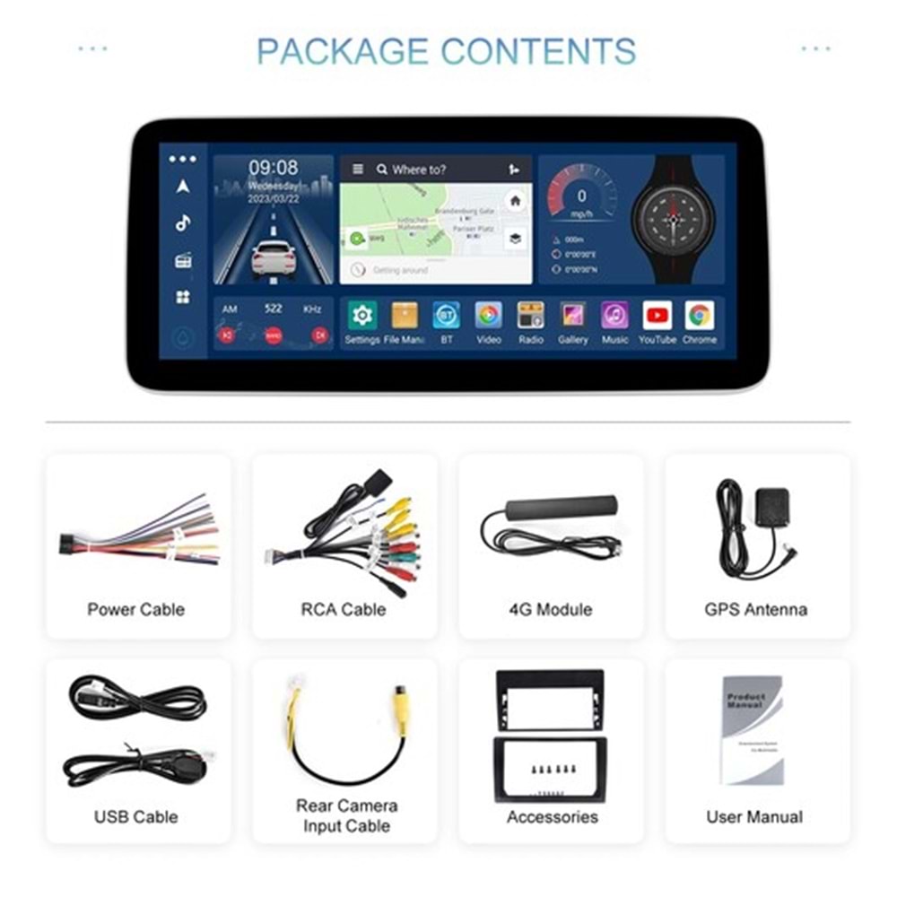 12.3 INCH MERDECES BENZ TABLET EKRAN 4+64GB