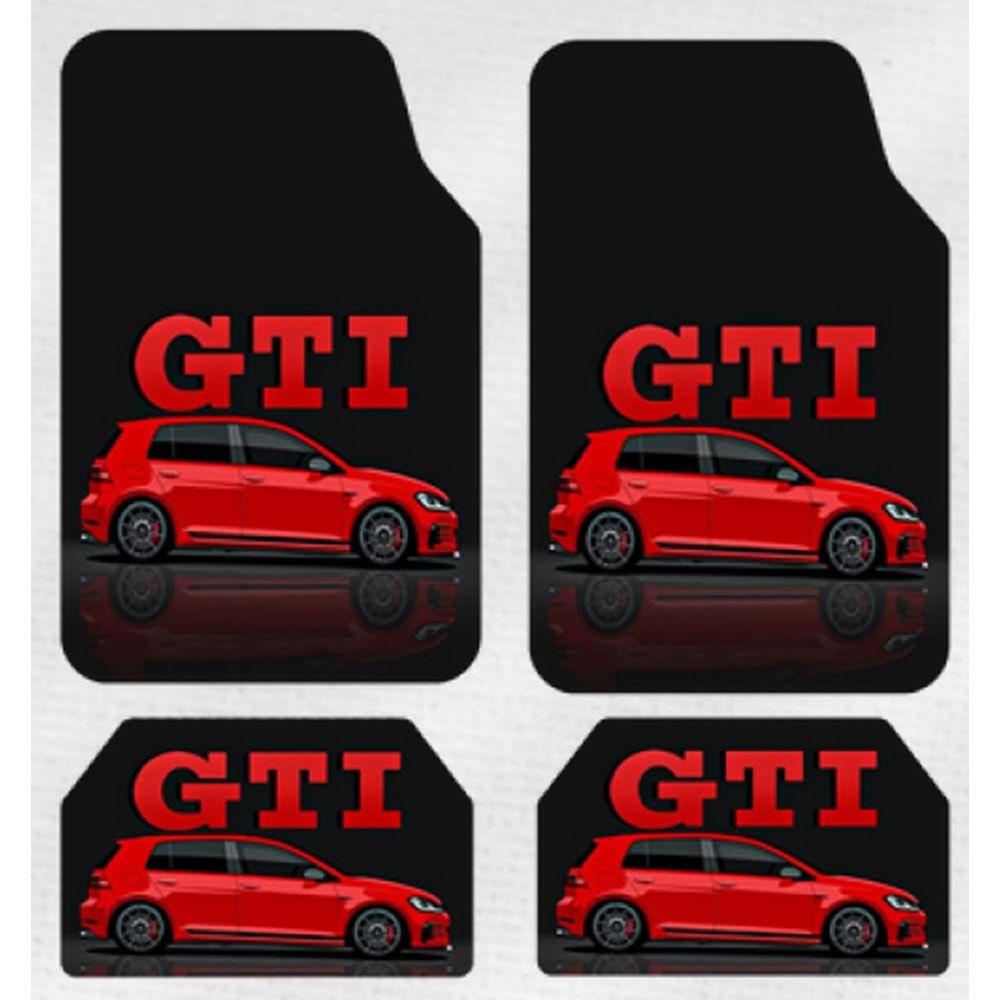 KIRMIZI GOLF GTI LOGOLU UNİVERSAL HALI PASPAS