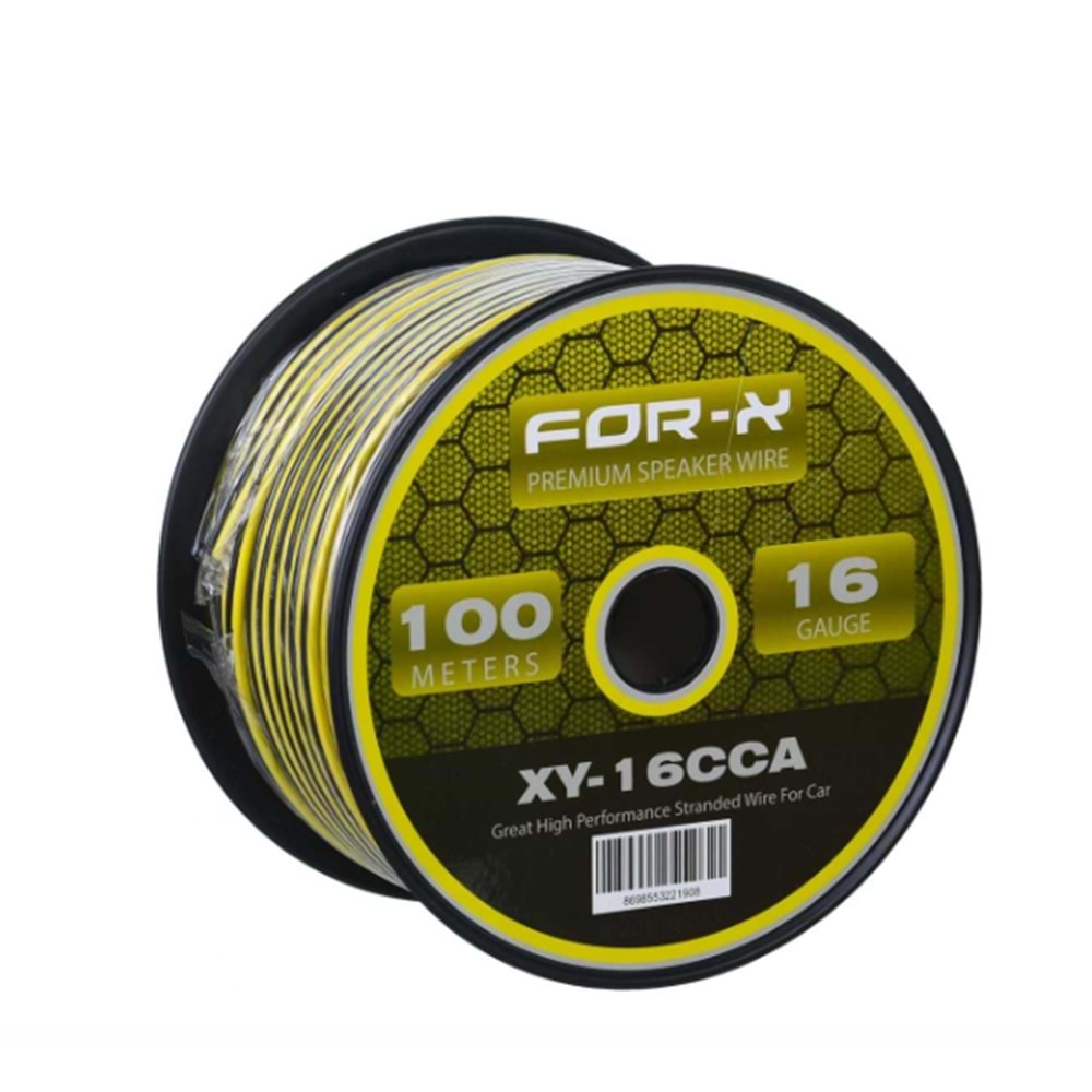 FOR-X 16 Ga 2X1,5 Hoparlör Kablosu 100-Mt Lik Top XY-16 CCA
