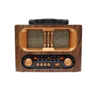 Nostaljik Radyo,Bluetooth Şarjlı ve Pilli, 3 bandlı fm Radyo+Aux+Usb+Tf Mp3 Çalar