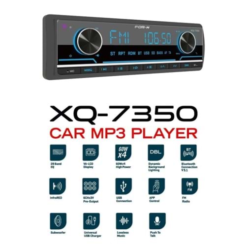 For-X XQ-7350 4x60 W Oto Teyp
