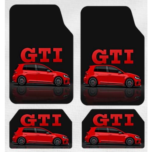 KIRMIZI GOLF GTI LOGOLU UNİVERSAL HALI PASPAS