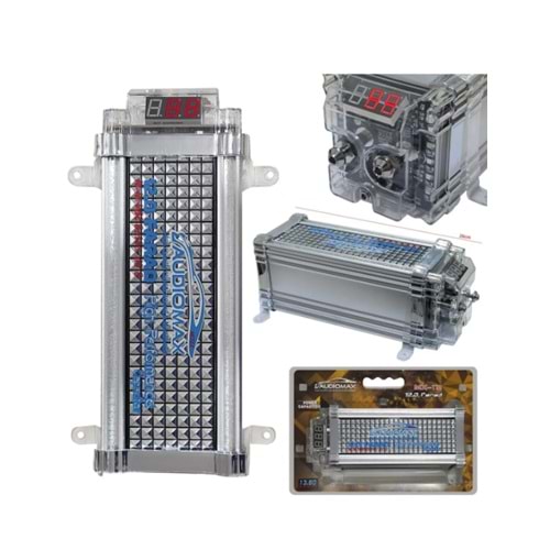 Kapasitör 12/24v 12 Farad Dijital AUDIOMAX
