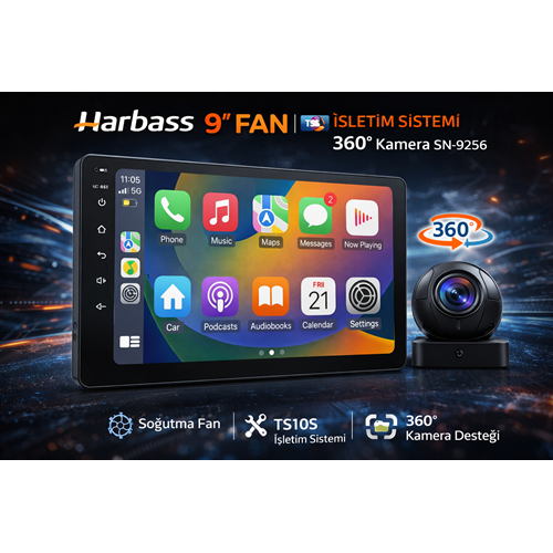SN-9256 9” TS10S Multimedya 4GB RAM Fanlı Sistem 360° Kamera Destekli CarPlay Android Teyp