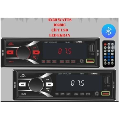 Çift Usb Girişli Bluetooth Oto Teyp Araba Teybi Radyo Sd Aux Teyp Amfi Çıkışlı Kumandalı