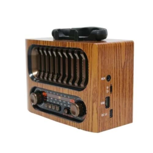 Nostaljik Radyo,Bluetooth Şarjlı ve Pilli, 3 bandlı fm Radyo+Aux+Usb+Tf Mp3