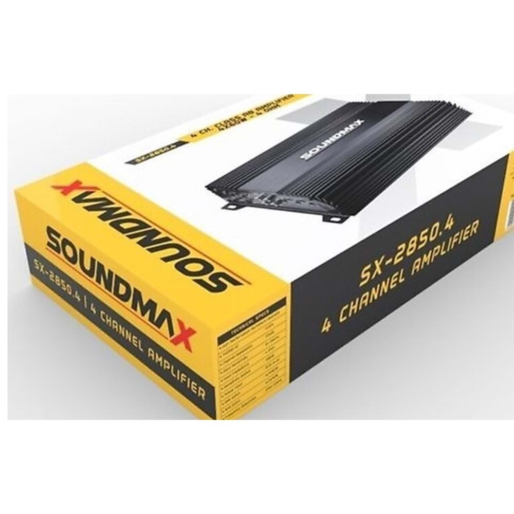 Soundmax 2024 Yeni Seri 4 Kanal Oto Amfi 4ohm 4x60RMS-2ohm 4x90RMS