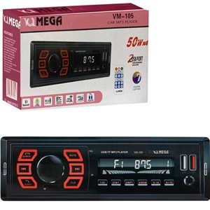 Oto Teyp 4X50 Watt Bluetooth 2xUsb Sd Fm Aux 7 Renk