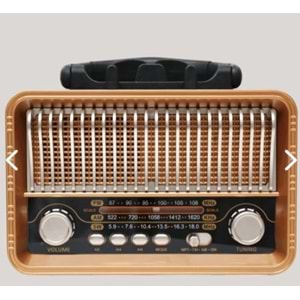 MEGA Nostaljik Radyo,Bluetooth Şarjlı ve Pilli, 3 bandlı fm Radyo+Aux+Usb+Tf kartlı Mp3 Çalar